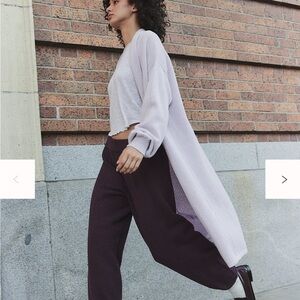 FP Beach Hailey Convertible Cardigan light gray waffle texture medium